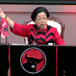 Megawati Sukaro Putri, Ketua Umum DPP PDI Perjuangan saat menyampaikan pidato politik dalam HUT ke-52 PDI Perjuangan di Jakarta pada Jum'at (10/01/2025).