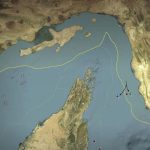 Representasi visual jalur pengiriman minyak utama "Selat Hormuz". Sumber foto : Reuters