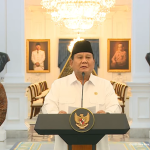 Konferensi Pers Presiden RI Prabowo Subianto didampingi Ketua MPR RI dan Ketum-Ketum Partai Politik di Istana Negara, Minggu (31/8). Sumber foto ; Sekretariat Presiden